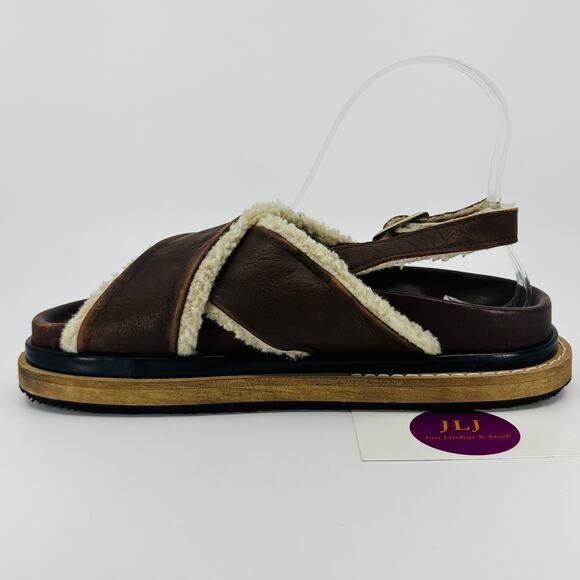 Alohas Women's Marshmallow Leather Fuzzy Shearling Sandals Size 38 EU/ 7-7.5 US - Picture 9 of 13